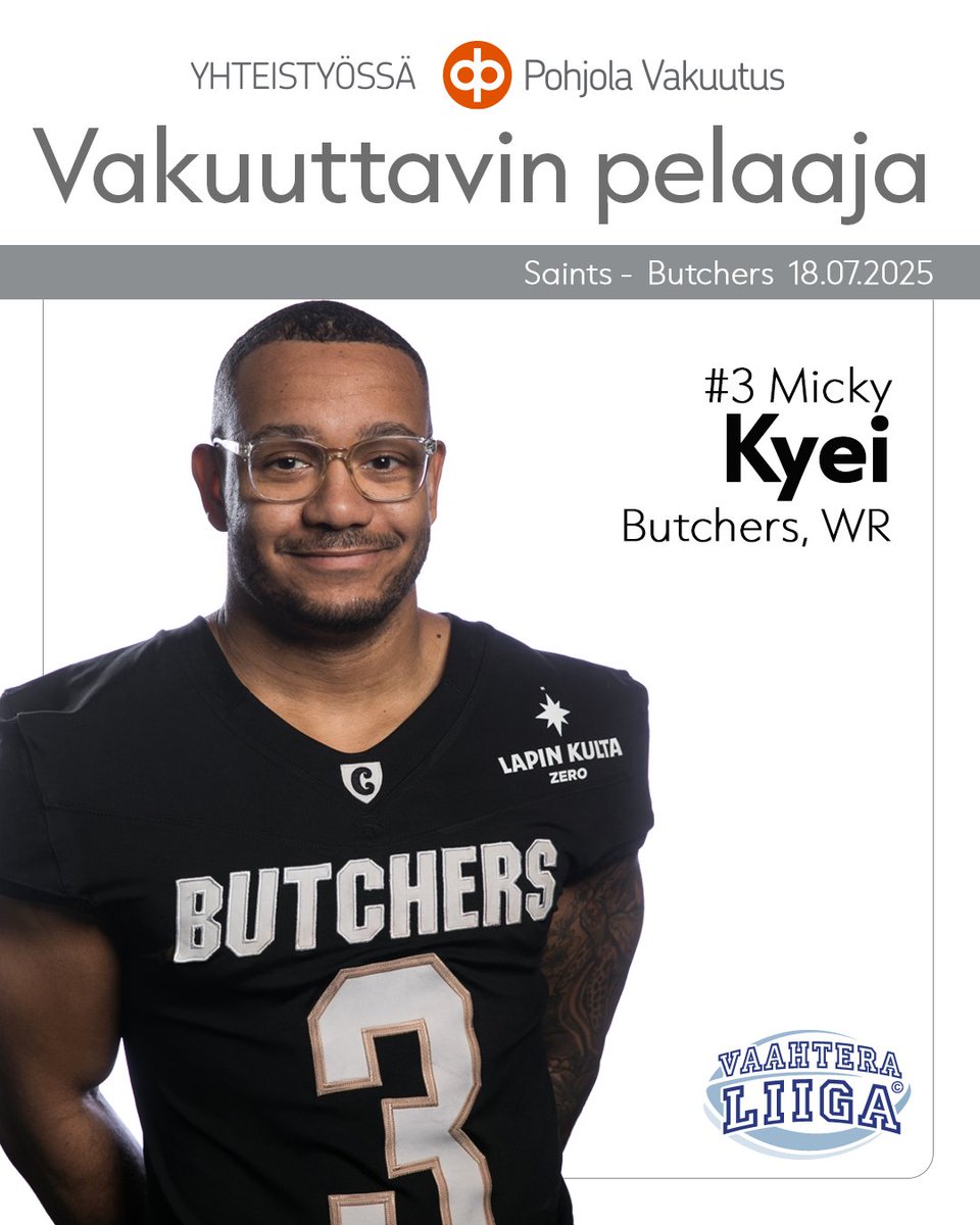 Vaahteraliiga (@vaahteraliiga) on Twitter photo Vaahteraliigan tĂ€hĂ€n mennessĂ€ kauden pisterikkain ottelu <a href="/TampereSaints/">Tampere Saints</a> ja <a href="/PorvoonButchers/">Porvoon Butchers</a> vĂ€lillĂ€ pÀÀttyi vieraiden voittoon loppulukemin 21-72 (21-49). Ottelun vakuuttavimpana pelaajana <a href="/PohjolaVakuutus/">OP Pohjola</a> palkitsi laitahyökkÀÀjĂ€ Micky Kyein. Onnittelut Micky đ Vaahteraliigan tĂ€hĂ€n mennessĂ€ kauden pisterikkain ottelu <a href="/TampereSaints/">Tampere Saints</a> ja <a href="/PorvoonButchers/">Porvoon Butchers</a> vĂ€lillĂ€ pÀÀttyi vieraiden voittoon loppulukemin 21-72 (21-49). Ottelun vakuuttavimpana pelaajana <a href="/PohjolaVakuutus/">OP Pohjola</a> palkitsi laitahyökkÀÀjĂ€ Micky Kyein. Onnittelut Micky đ