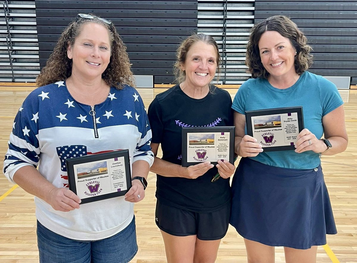 Thank you to DeeDee Lounsbury, Kelly Sorensen, &amp; Abby Snyder for your years of service to the Waukee Athletic Booster Club! Your dedication has helped our athletes become their best. <a href="/waukee_warriors/">Warrior Activities</a> <a href="/WaukeeCSD/">Waukee CSD</a>