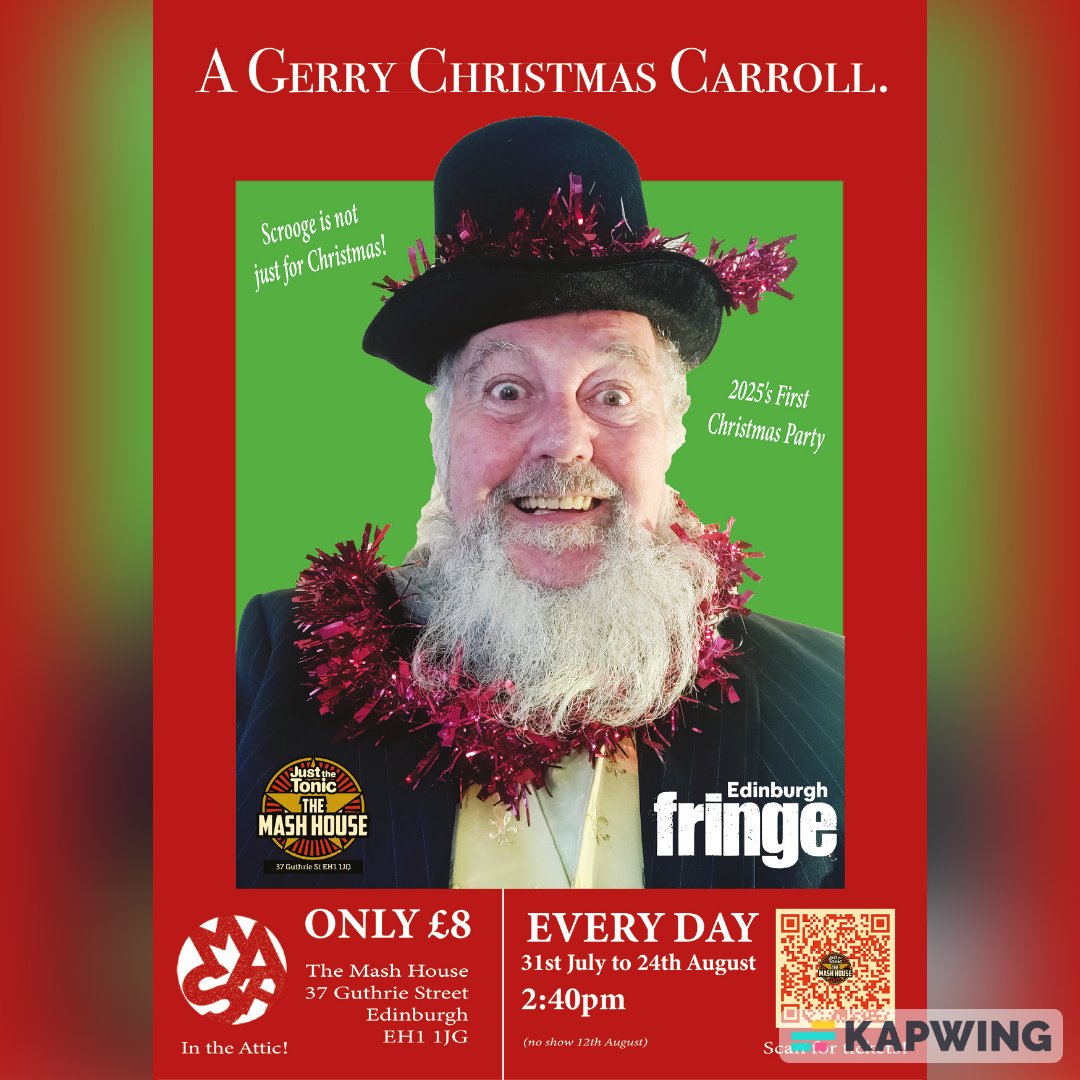 gerryccarroll's tweet image. 1hgerryccarroll
My Edinburgh Show
#JustTheTonic #JTTFringe #edfringe !