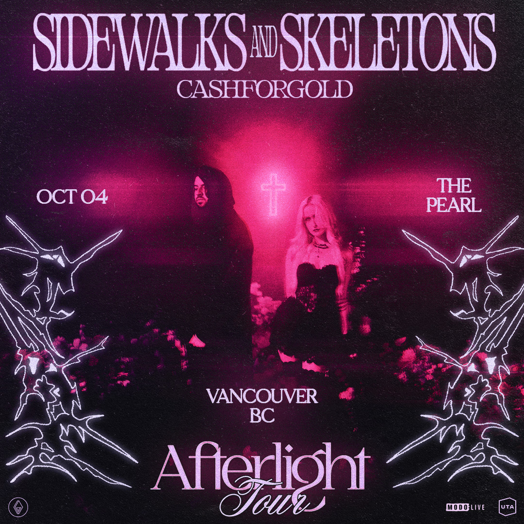 The Pearl on Granville (@thepearlvancity) on Twitter photo SIDEWALKS AND SKELETONS (<a href="/Sidewalks_Jake/">Sidewalks and Skeletons</a>) bring The Afterlight tour to The Pearl on Saturday, October 4th, with special guest CASHFORGOLD.
Tickets on-sale now: bit.ly/SidewalksSkele…
#SidewalksAndSkeletons #ThePearlOnGranville SIDEWALKS AND SKELETONS (<a href="/Sidewalks_Jake/">Sidewalks and Skeletons</a>) bring The Afterlight tour to The Pearl on Saturday, October 4th, with special guest CASHFORGOLD.
Tickets on-sale now: bit.ly/SidewalksSkele…
#SidewalksAndSkeletons #ThePearlOnGranville