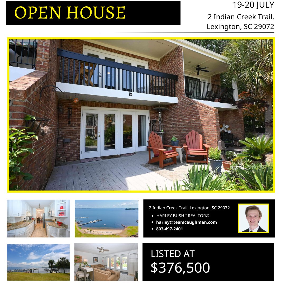 HarleySellsSC's tweet photo. OPEN HOUSE THIS WEEKEND!
Step into lake living at its finest at 2 Indian Creek Trail, Lexington, SC 
Join us to tour this stunning brick beauty featuring spacious interiors, balconies, and breathtaking water views! 

July 19th 11-1
July 20th 2-4 https://t.co/nFmPBtDETG