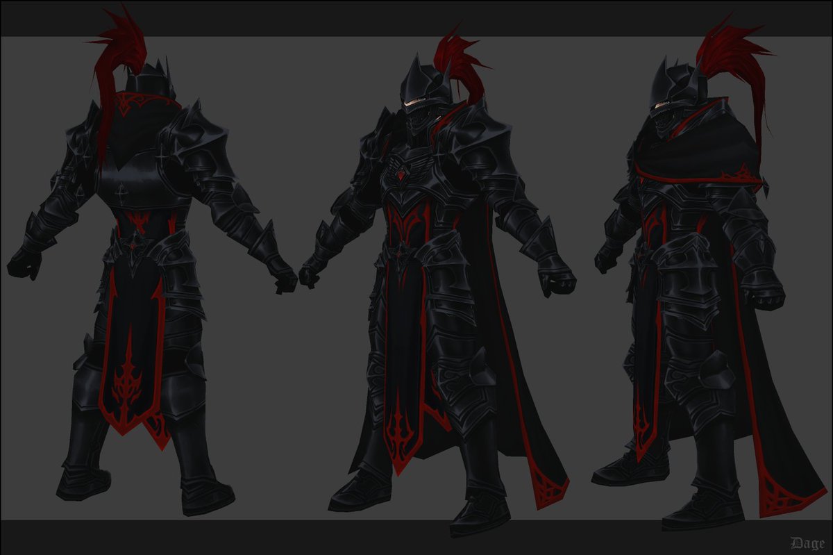 DageTheEvil's tweet image. Blackened variant of the Heroic Essence armor for PvP rewards
#AQ3D