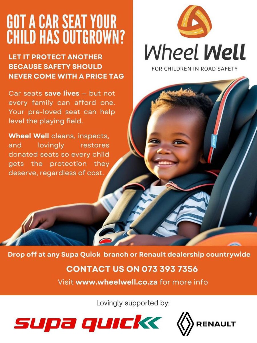 nthwe_boima's tweet photo. It sat in the garage for months🙆♀️One day I looked at it and thought 🧐someone else needs this more. Donating to Wheel Well is simple and so impactful. Supa Quick or Renault will take it from there #CarSeatsforKids #GiftofSafety
Wheel Well https://t.co/jAXsH68mW7