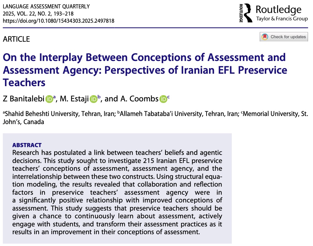 Language Assessment Quarterly tweet media