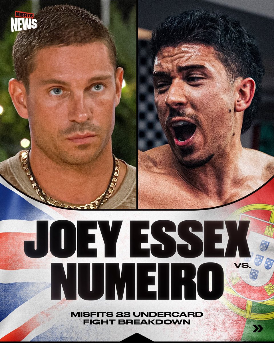 MisfitsBoxing's tweet image. FIGHT BREAKDOWN! ๐ง ๐ฅ
Joey Essex steps into the ring for his Misfits Boxing debut against social media superstar Numeiro on the stacked #Misfits22 card at Manchesterโs AO Arena! ๐ฌ๐ง
Who takes the W in this one? Drop your predictions below! ๐๐ฅ