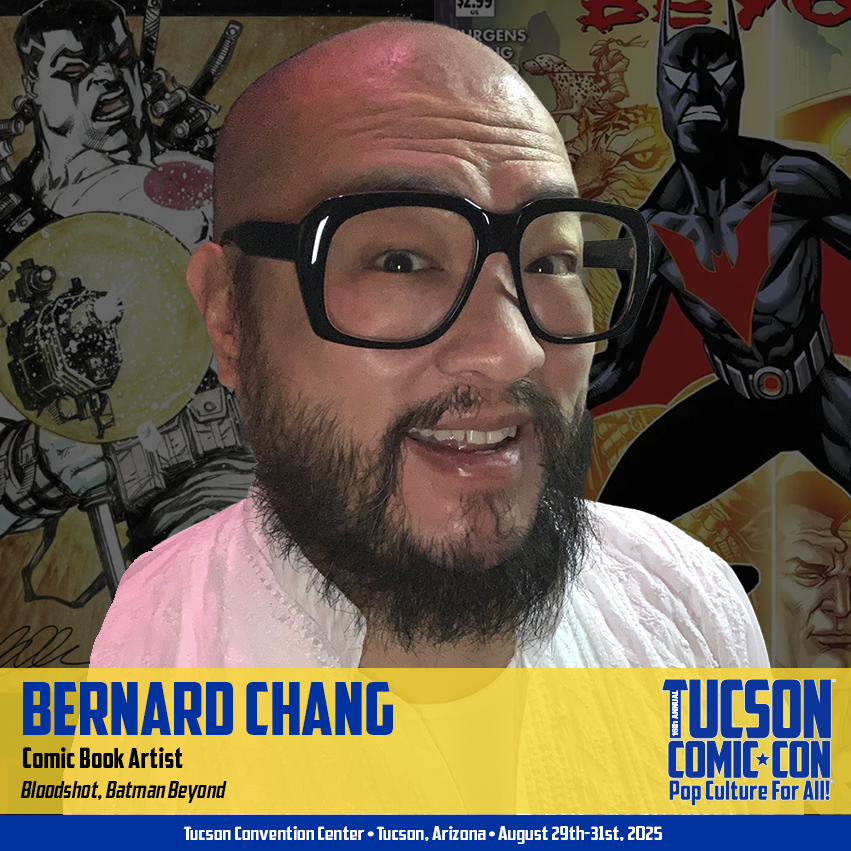 heroinitiative's tweet image. NEXT MONTH!
Hero Initiative is proud to have BERNARD CHANG as our special guest at Tucson Comic Con Labor Day weekend, Aug. 29-31! Get you there to see him! Tix and info: tucsoncomic-con.com