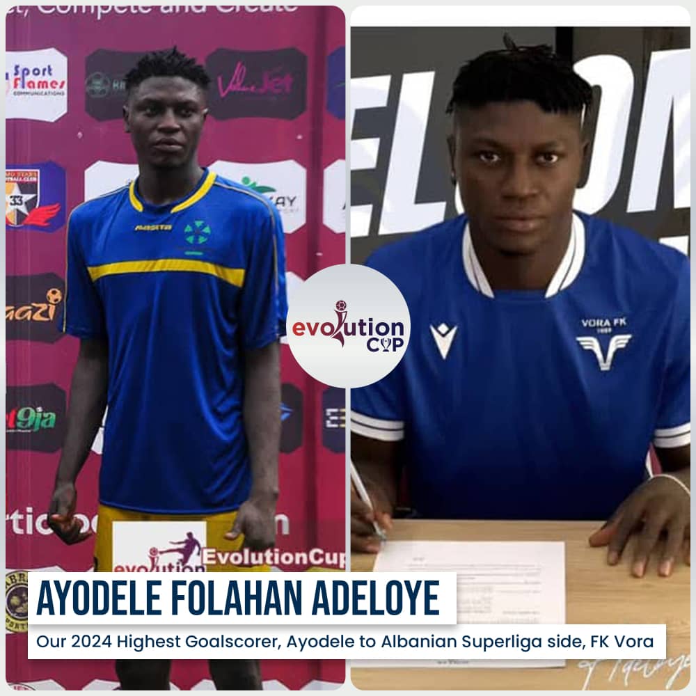 theevolutioncup's tweet photo. Nigerian young star and reliable striker, Ayodele Folahan Adeloye has penned a four year permanent deal with Kategoria Superior (Albanian Superliga side), FK Vora. https://t.co/b3OKT5tyLi