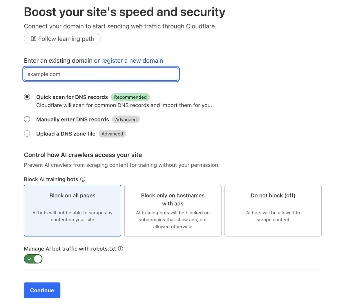 rememberlenny's tweet image. Defaults for cloudflare block AI bots and normalize robots.txt rules