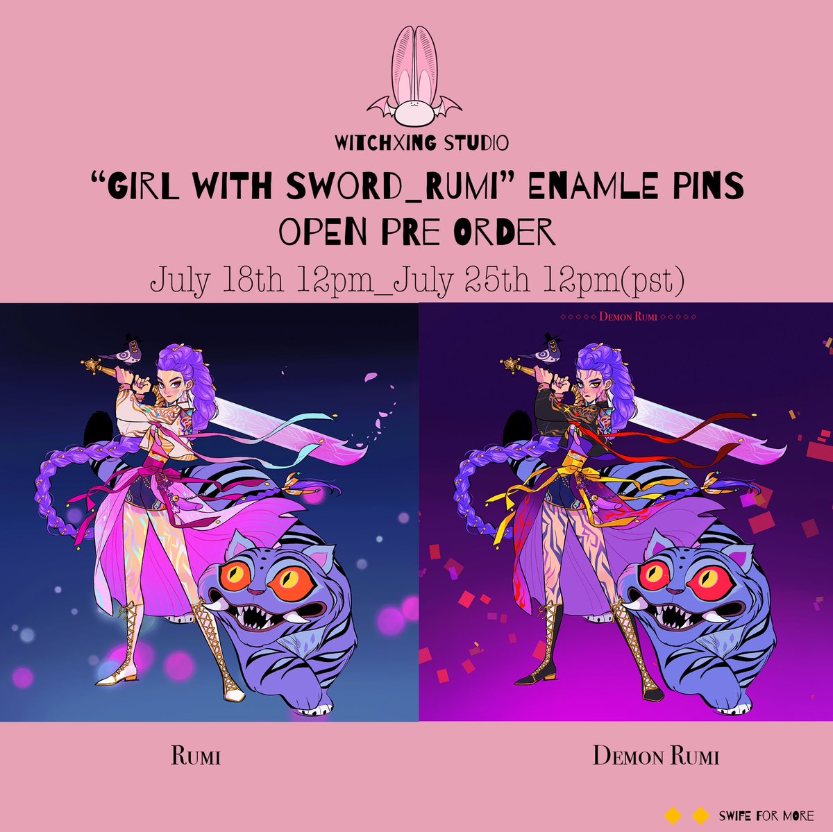 WitchXingStudio's tweet image. 🌟Pre sale🌟 Girl with Sword Series Rumi Pre order is available now! With two variants! 🤩
🌟Pre sale lasts for one week, after pre sale, we will make 5-10 extra in hand.
🌟We have special discount during pre sale time, so please take advantage of it.
🌟Link in bio.