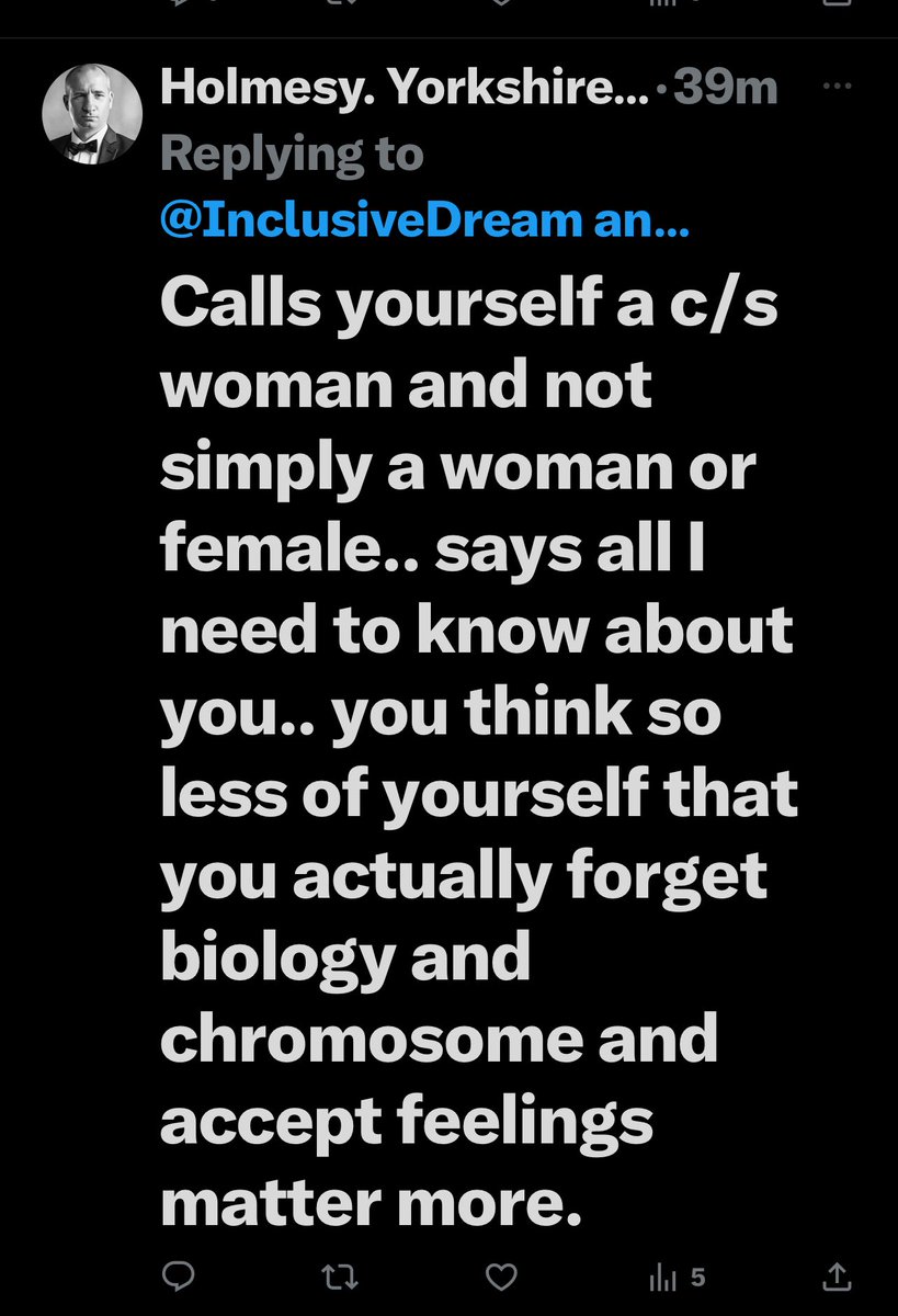 Funny how certain men think they get to tell women what we are and how we should describe ourselves. Imagine being that entitled and still thinking you’re the rational one. He blocked me before I could reply.  Men are such fragile creatures these days 🙄
