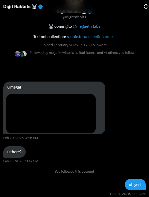 ThaUwU's tweet image. lore
happy to help @digitrabbits early on. real ones
only on MegaETH