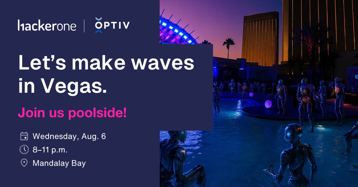 Hacker0x01's tweet image. HackerOne is sponsoring the @Optiv Black Hat After Party at DAYLIGHT Beach Club—and the pool opens @ 8 p.m. on Aug. 6. 🏖️
Join us for cocktails, conversation, and poolside vibes under the Vegas lights. Towels and lockers provided. Just bring your badge.
🗓 Aug. 6 | 8–11 p.m.
📍…