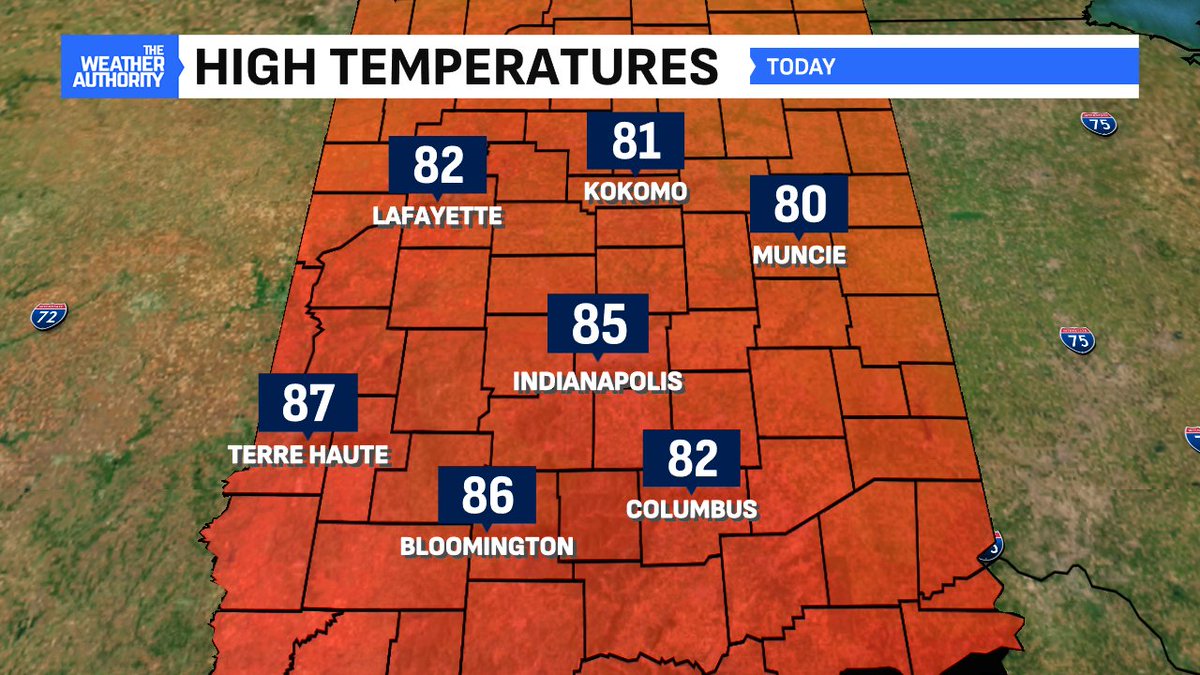 BrianWilkes59wx's tweet image. First afternoon in a long while that is rain-free area wide. Coincides with the COOLEST afternoon in nearly two weeks. Only two days this July have been under 87° - today and July 7th (81°) #INwx