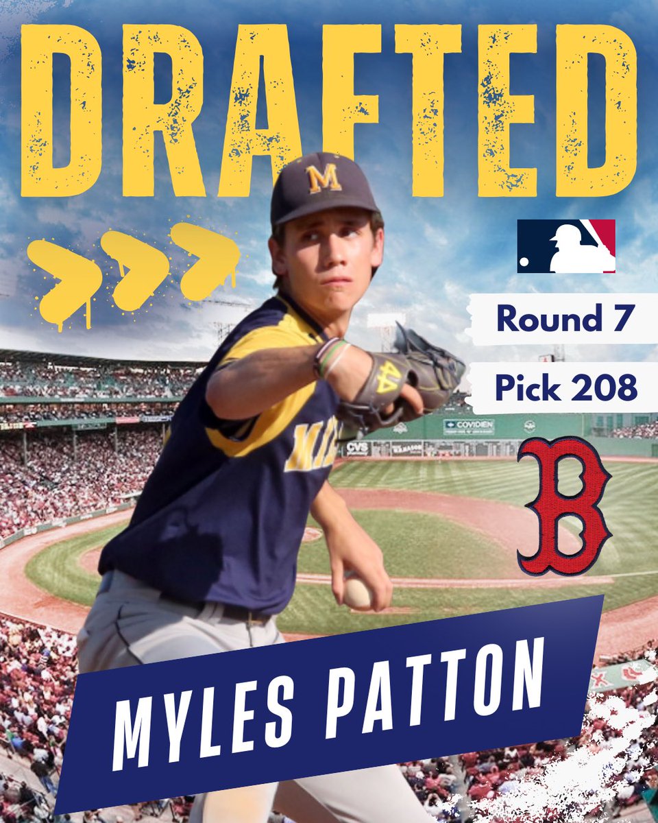 MHSRAMBASEBALL's tweet image. We’re beyond excited for Myles Patton who has been drafted by the Boston Red Sox in the 7th round as the 208th pick! Myles has been on fire! 🔥 and now he’s about to kick off his Major League journey! 🌍✨We’re so proud of you, Myles!
#MillikanPride #RedSox @MylesPatton5