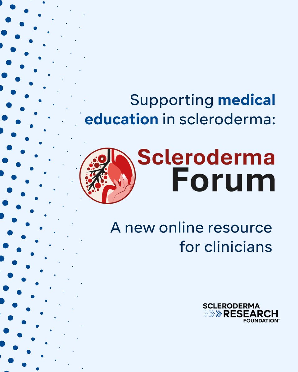 Introducing the Scleroderma Forum: A new learning hub for scleroderma clinicians 

Become a member and explore the forum today: bit.ly/4m6NMmN