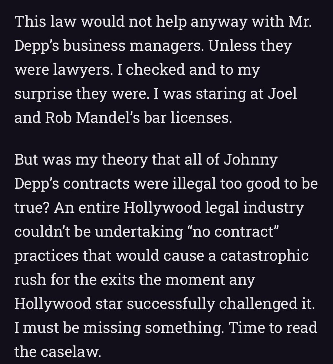 This part here is so important for what is to come. It is the very reason Johnny Depp’s ex-managers went scorched earth on him and used every industry contact to destroy his name. Those smeared and biased reports we have all read for years stem from this:
adamwaldman.substack.com