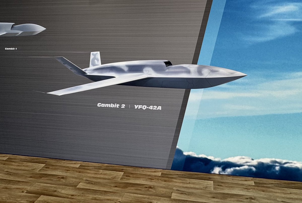 nicholadrummond's tweet image. A fantastic day at RIAT today. Most enjoyable. Most interesting thing I saw wasn’t flying… yet. It was @GeneralAtomics RQ-42 collaborative combat aircraft (loyal wingman). Artificial General Intelligence (AGI) is needed to make this work. According to GA this is two years away.