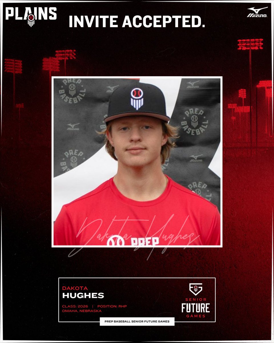 𝐖𝐄𝐋𝐂𝐎𝐌𝐄 𝐓𝐎 𝐓𝐇𝐄 𝐒𝐐𝐔𝐀𝐃 ✈️

𝘿𝘼𝙆𝙊𝙏𝘼 𝙃𝙐𝙂𝙃𝙀𝙎 ('26, RHP, Concordia) is set to represent Team Plains at the 2025 Prep Baseball Senior Future Games in Atlanta.

👤: loom.ly/nn7CXLw | <a href="/Dak0734/">Dakota Hughes</a>

<a href="/PBDakotas/">Prep Baseball Dakotas</a> | <a href="/PrepBaseballIA/">Prep Baseball Iowa</a> | <a href="/PrepBaseballMN/">Prep Baseball Minnesota</a>