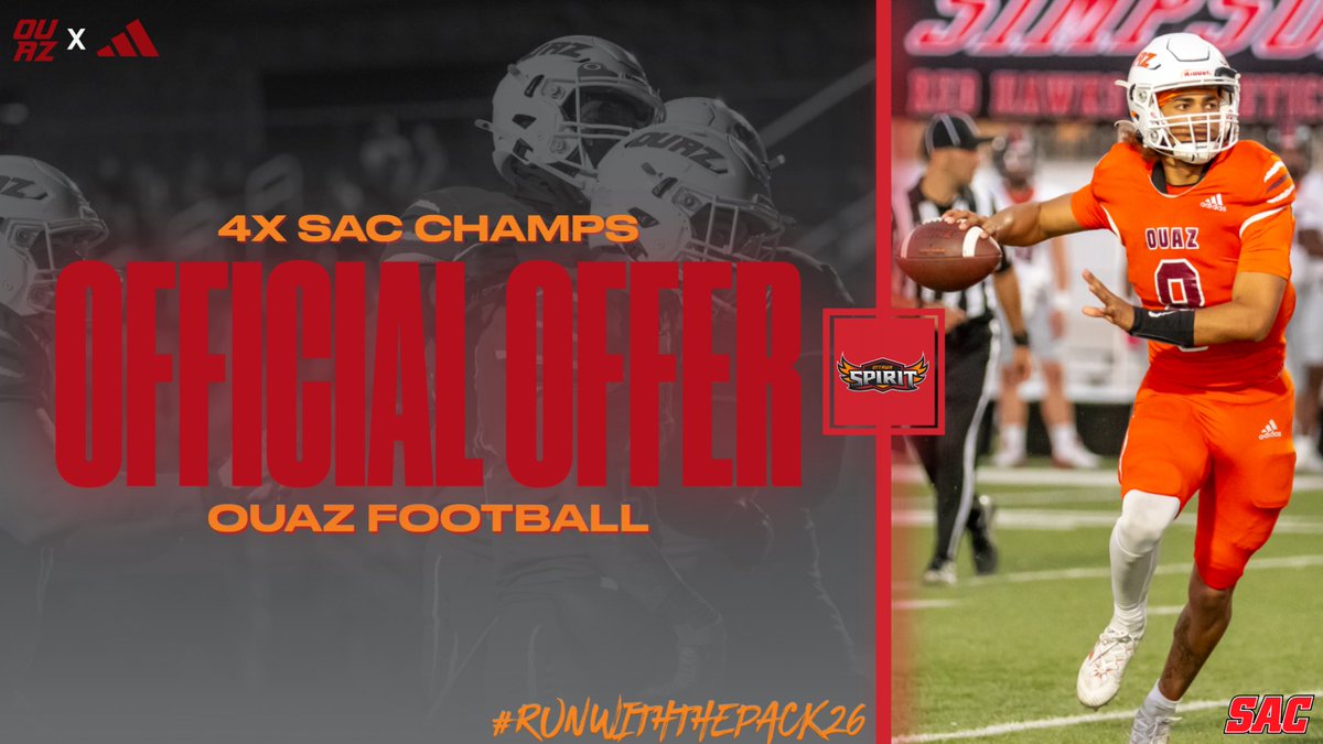 Very blessed to receive an offer from <a href="/OUAZFootball/">OUAZ Football</a> thank you!! <a href="/CoachMurphyQB/">Reilly Murphy</a> 
<a href="/MaricopaHigh_FB/">Maricopa High Football</a> 
<a href="/TevinRutherford/">Tevin Rutherford</a> 
<a href="/JoshuaGillies51/">Josh Gillies</a>