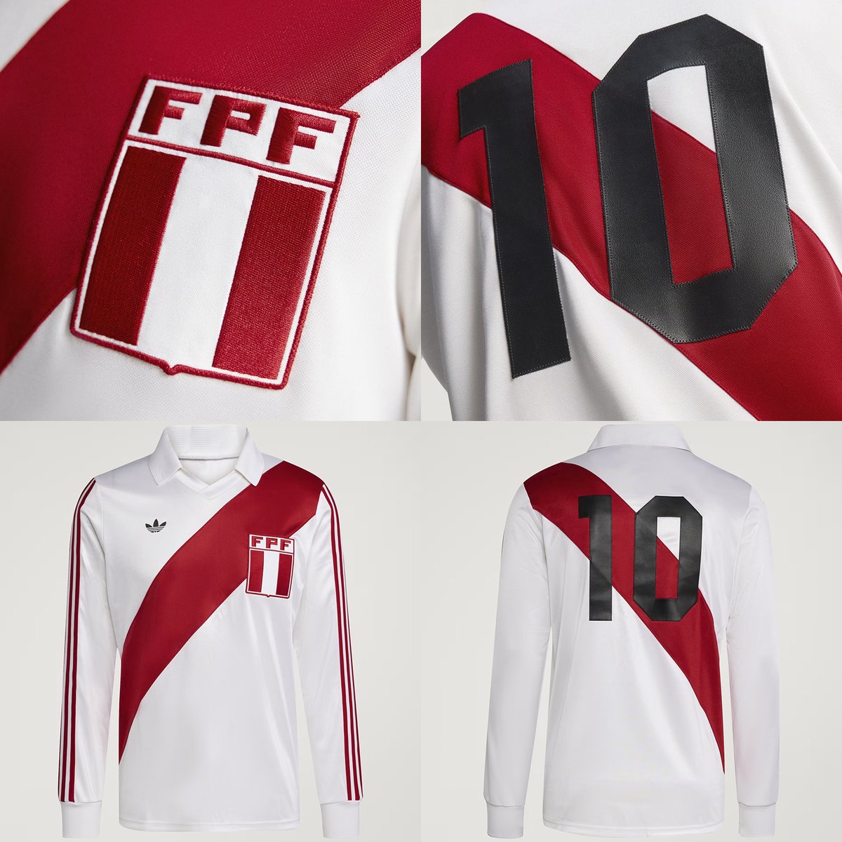 🇵🇪🔙 <a href="/adidasfootball/">adidas Football</a> lanzó una colección de Perú inspirada en la selección mundialista de 1978.

La camiseta reedita el modelo de aquel entonces, con cuello polo, manga larga, escudo retro, logo Originals y el número 10. Acompaña una sudadera roja con el estilo de la época.