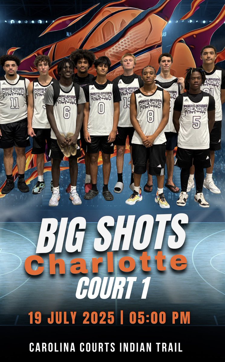 Check us out Saturday. Eastern Carolina Phenomz. First game is at 5:00pm on Court 1. Carolina Courts. <a href="/CoachTaylor252/">Eastern Carolina Phenomz</a> <a href="/BigShotsGlobal/">BIG SH🏀TS</a>