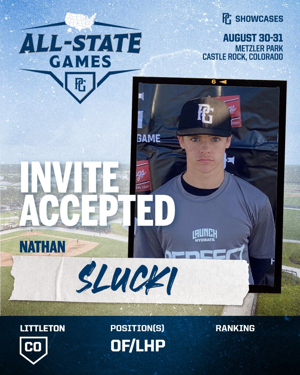 🚨INVITE ACCEPTED🚨
Nathan Slucki (CO) has accepted his invitation to head to the 2025 PG Rocky Mountain All-State Games in Castle Rock, CO! 🔥

<a href="/PGShowcases/">PG Showcases</a> <a href="/PerfectGameUSA/">Perfect Game USA</a>