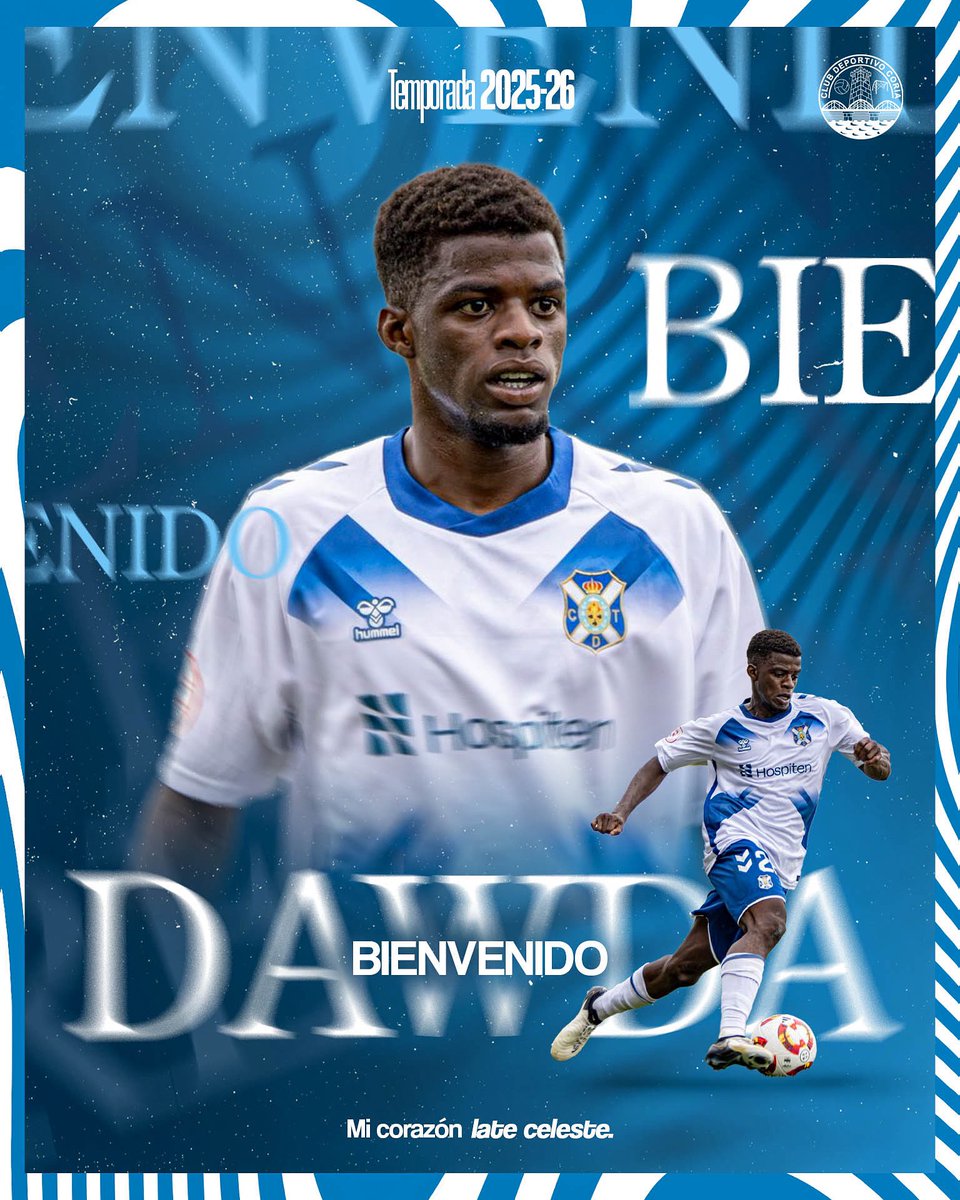 📋OFICIAL | FICHAJE DE DAWDA.

👉🏻 Dawda Dambelleh Danso (Sabadell, 2003) se convierte en el séptimo fichaje de las filas celestes de cara a la temporada 25/26.

👉🏻 Extremo sub 23, que llega directo a La Isla procedente del Tenerife 'B'.

👉🏻 Dawda destaca por ser un jugador muy