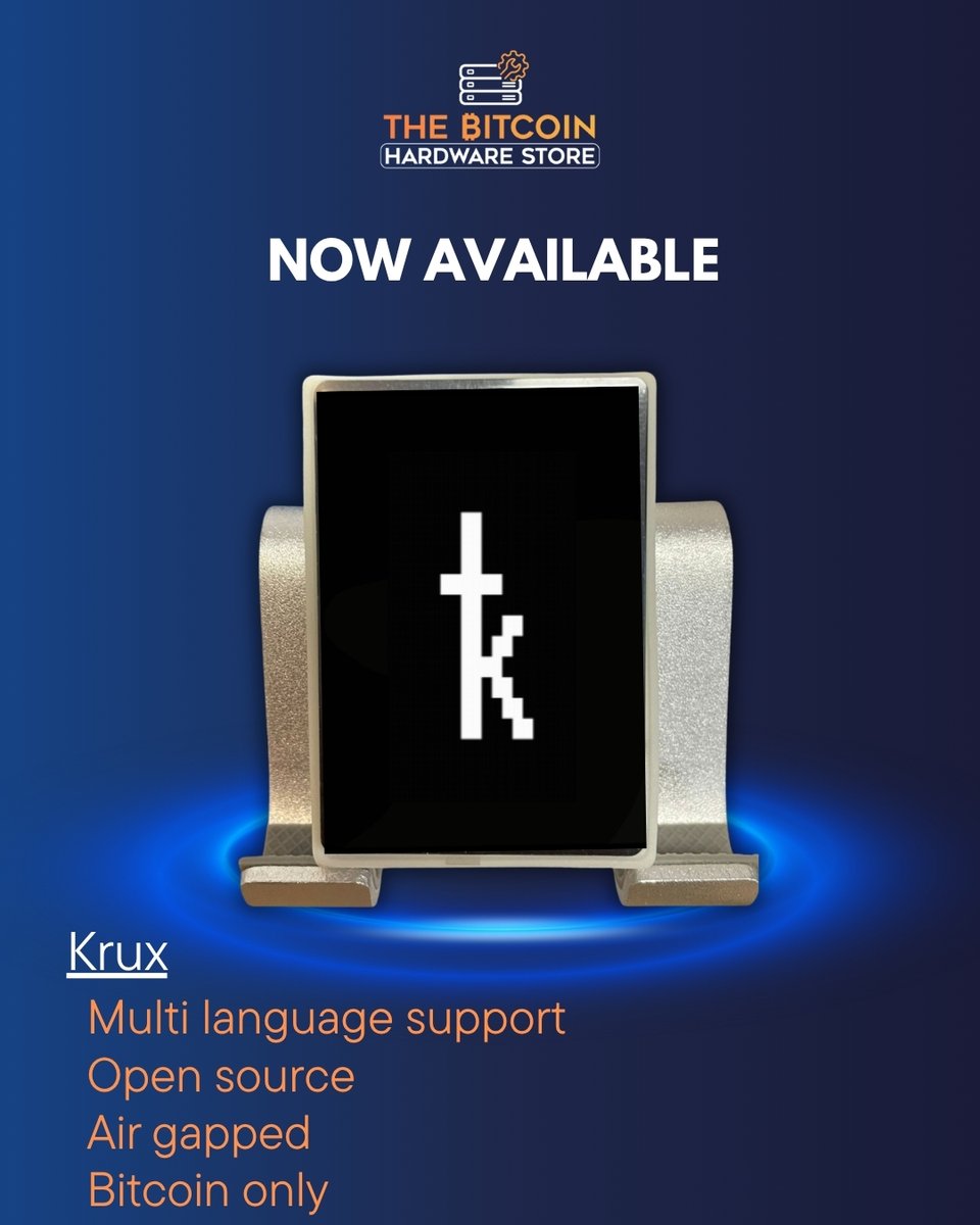 tbhs_sv's tweet image. People always ask us what the best hardware wallet is. Our response: there is no "best" — only best practices. Find the trade-offs that best suit your needs.
Bitcoin only
Open source
Air-gapped
The @selfcustodykrux is a great option that passes our tests! We love the…