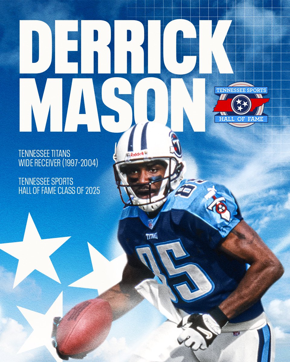 Titans's tweet image. Congratulations @deemason85 on his induction into the Tennessee Sports Hall of Fame Class of 2025 today @theTSHF