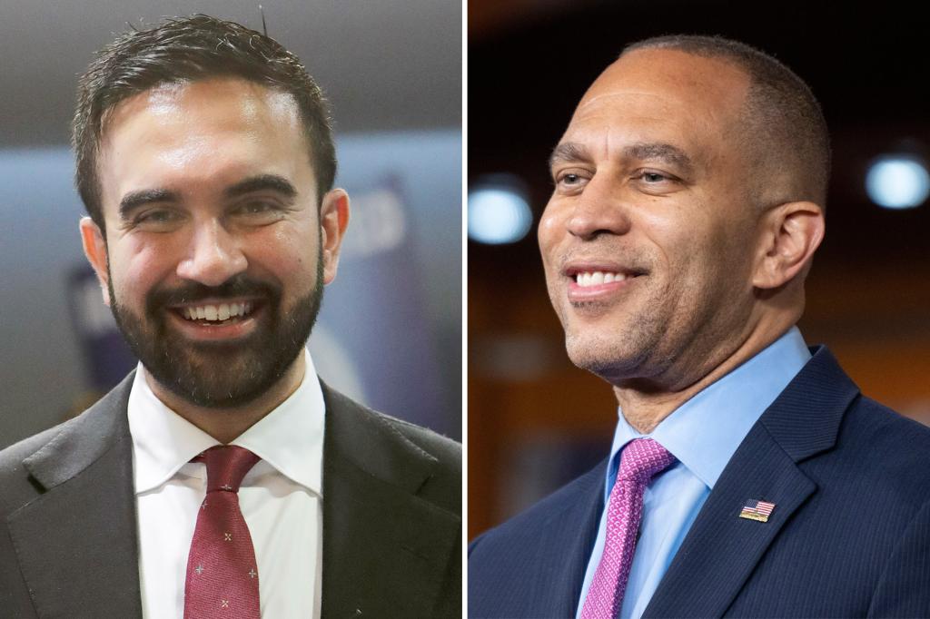 nypost's tweet image. Top House Dem Hakeem Jeffries doesn’t endorse socialist Zohran Mamdani in NYC mayoral race in lukewarm statement after highly-anticipated meeting trib.al/zXMlP8V
