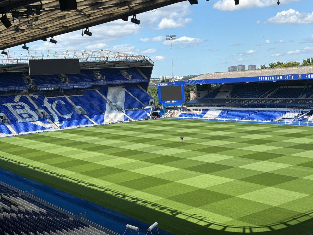 Just seen this photo of our pitch. It looks the best I’ve ever seen it. And we’re in the middle of the driest summer for years. It doesn’t look real. Three weeks today…. #bcfc