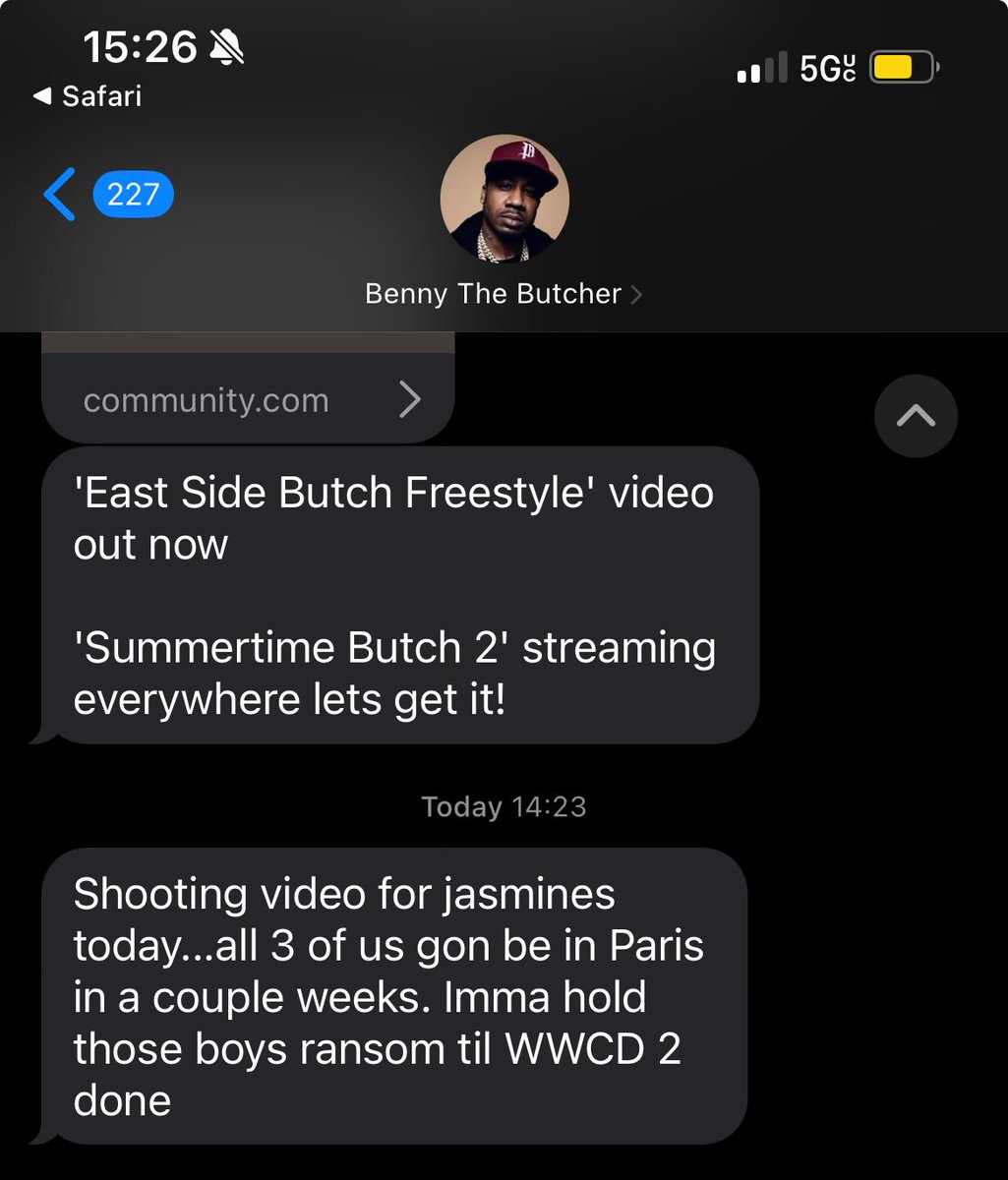 Interesting text from Benny 👀👀👀