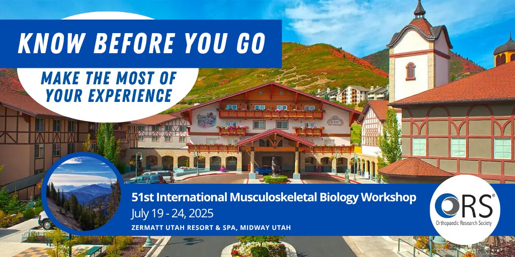 ORSsociety's tweet image. Headed to the ORS 51st International Musculoskeletal Biology Workshop?
✅ Know Before You Go is live with info on travel, agenda, meals & more. Still need to register? There’s still time to join us! ors.org/msk-2025/
📸 Tag us and use #ORSMSK2025 to share your experience!