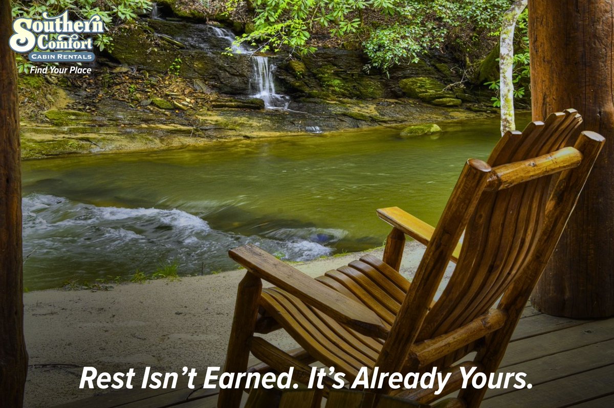 SoCoCabins's tweet photo. Your Peace Era Starts Here. 🌄
The one where you stop apologizing for needing a break.
Where rocking chairs replace scrolling, and creek sounds replace chaos.
Because rest isn’t earned ... it’s already yours. ✨ https://t.co/NCnVnStHBP
