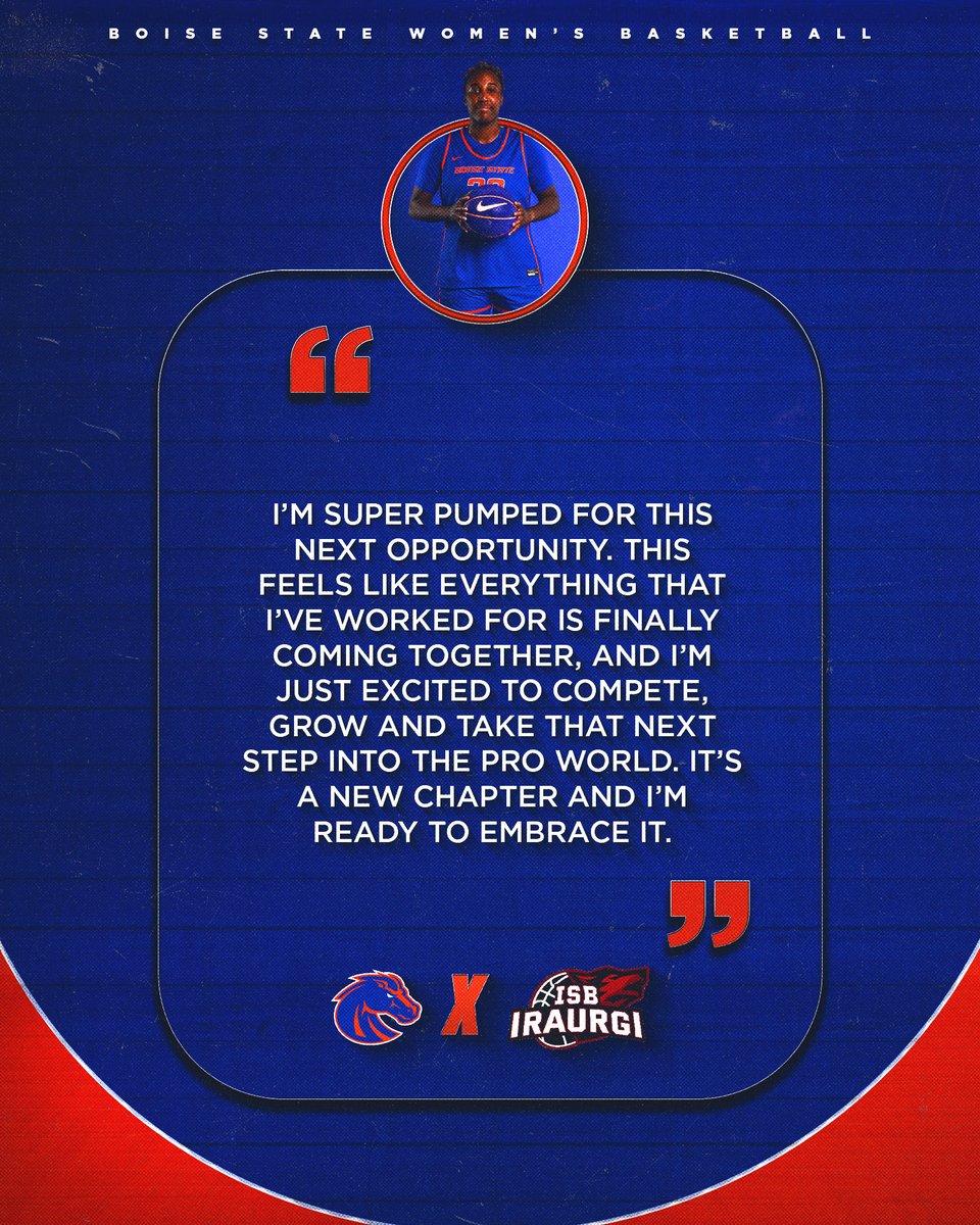 BroncoSportsWBB's tweet image. 𝐀𝐧𝐨𝐭𝐡𝐞𝐫 𝐨𝐧𝐞.
Elodie Lalotte has signed a pro contract with ISB Iraurgi in Spain!
#BleedBlue | #WhatsNext