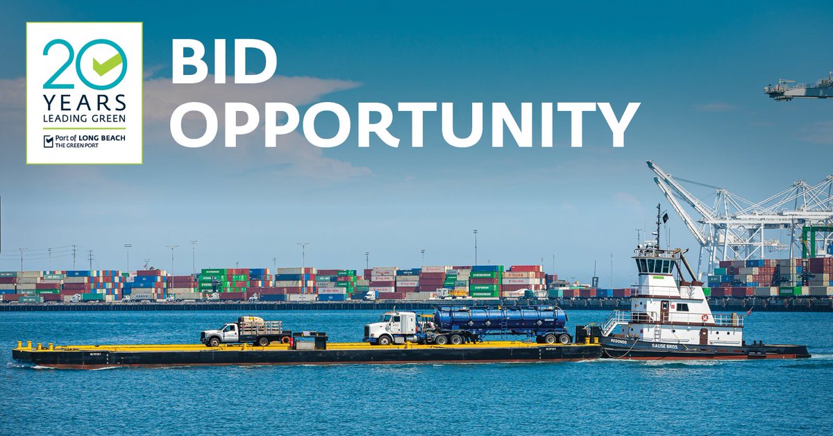 The Port of Long Beach is seeking a qualified contractor to provide 24/7 maintenance and repair services to support its physical and data collection security systems. Proposals are due by 3 p.m. on August 19. For info and contract documents visit: ow.ly/kNJJ50Ws2e7
