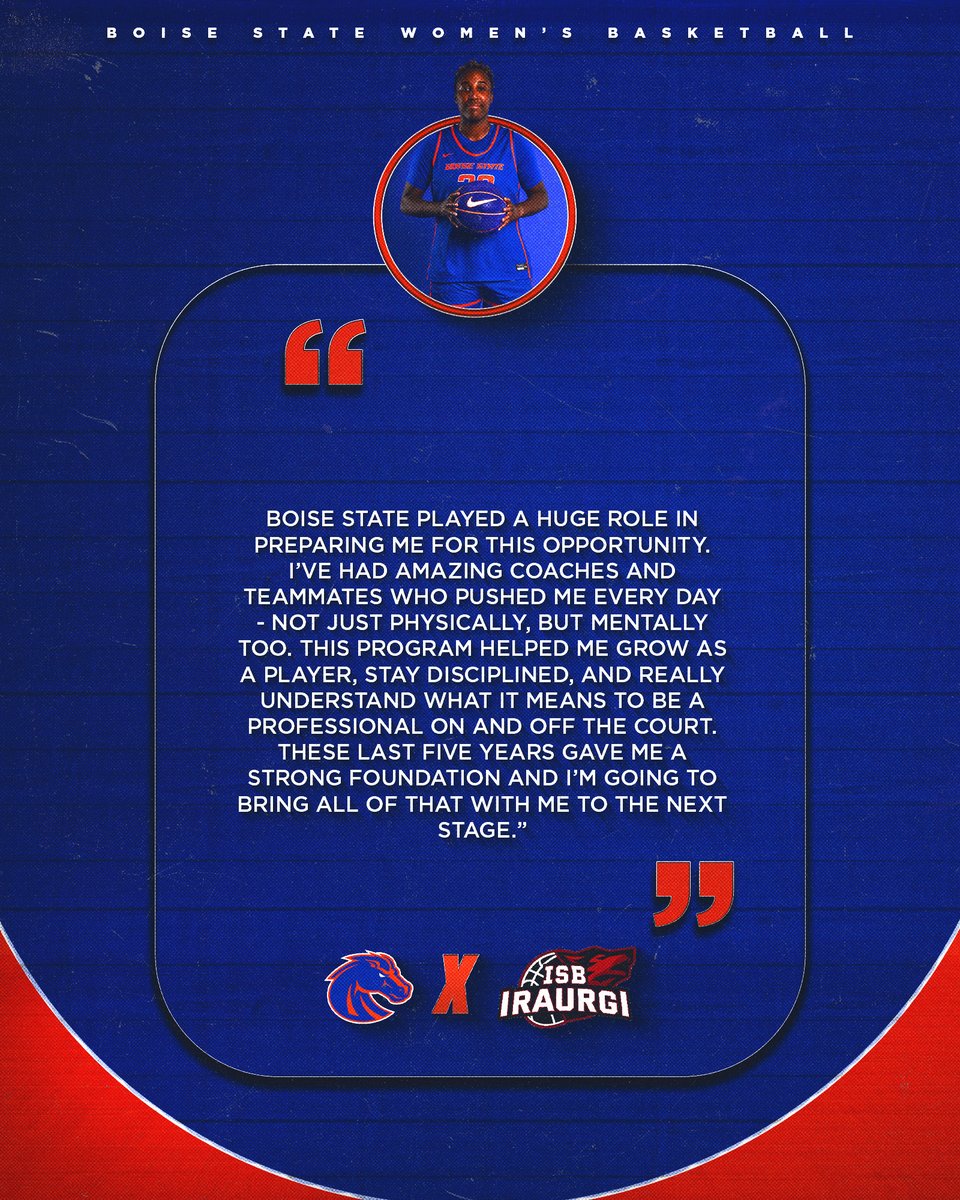 BroncoSportsWBB's tweet image. 𝐀𝐧𝐨𝐭𝐡𝐞𝐫 𝐨𝐧𝐞.
Elodie Lalotte has signed a pro contract with ISB Iraurgi in Spain!
#BleedBlue | #WhatsNext