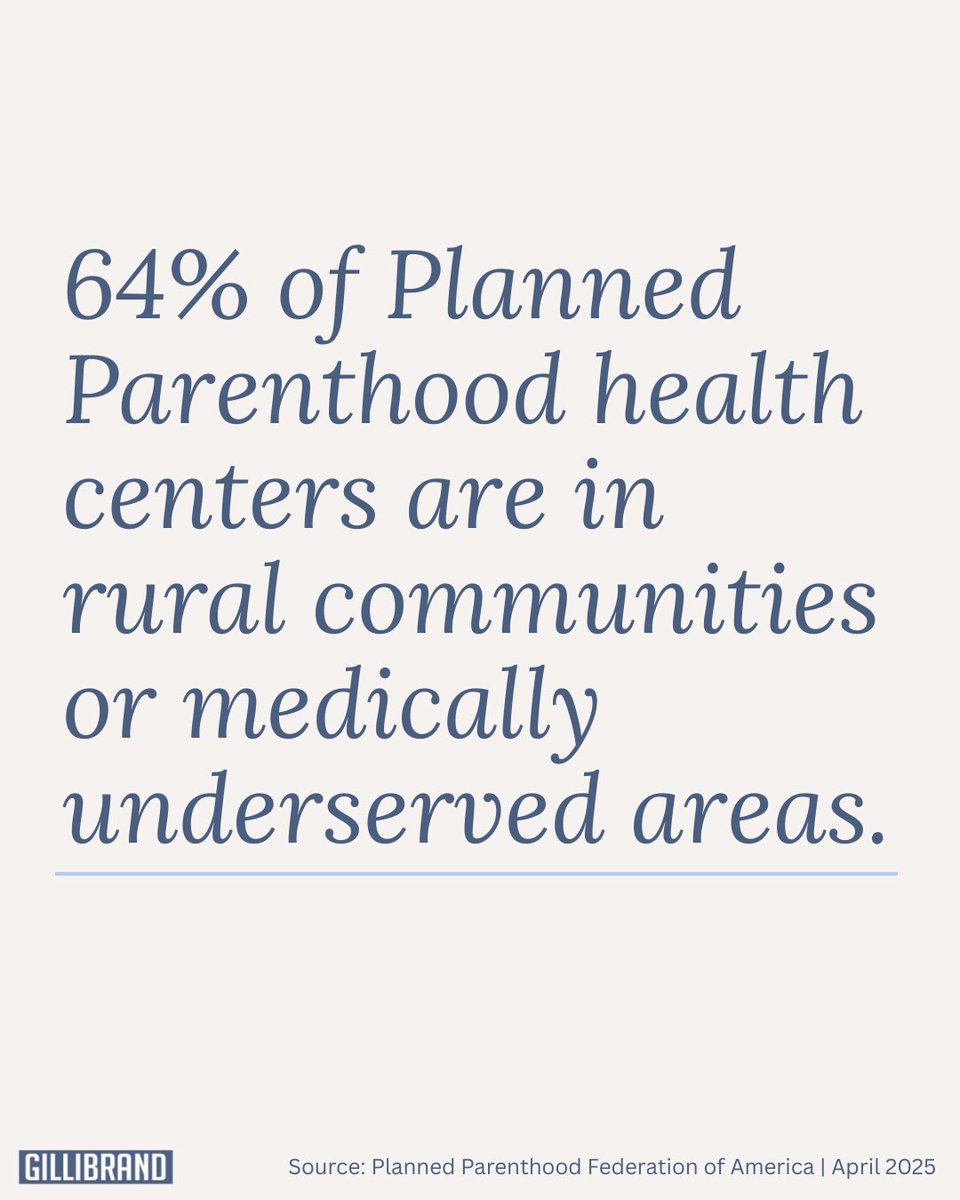 SenGillibrand's tweet image. Congressional Republicans voted to cut Medicaid, jeopardize rural health systems, and defund Planned Parenthood.
Make no mistake — women's health will suffer because of the Big Beautiful Betrayal.
