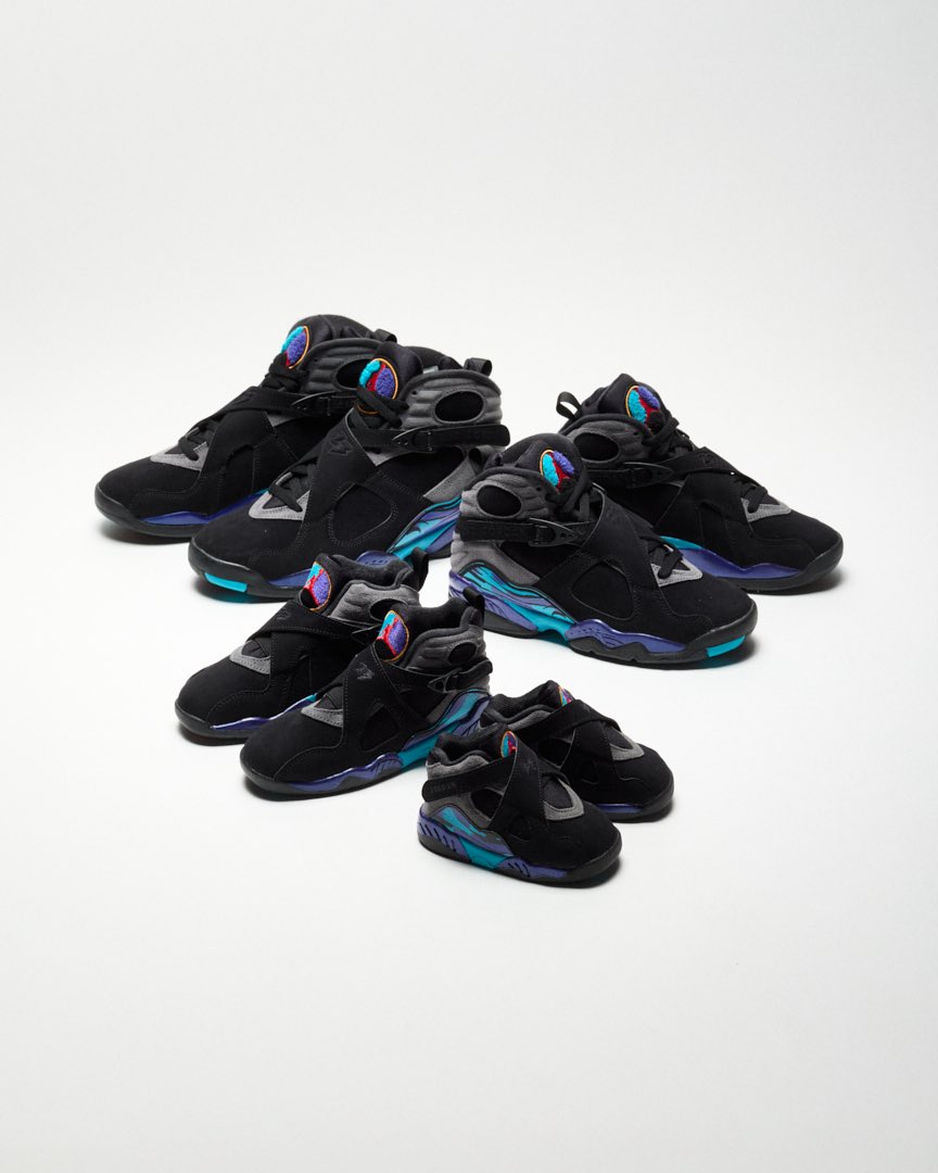 UNDEFEATEDinc's tweet image. Jordan AJ 8 Retro ‘Aqua’ in men’s, GS, PS and TD sizing // Available Saturday, 7/19 at 11am at select UNDEFEATED Chapter Stores and 7am PST at Undefeated.com
@jumpman23