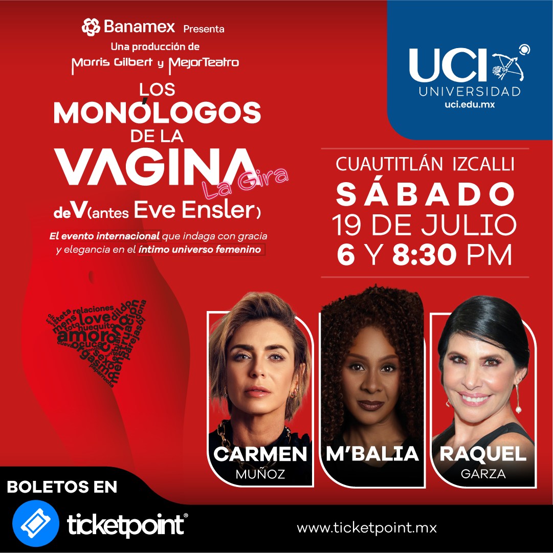 Loyolus 🎭🎬📺🎶 (@soy_loyolus) on Twitter photo "Los monólogos de la vagina" se presentarán este sábado 19 de julio en Cuautitlán Izcalli en <a href="/uci_edu_mx/">UCI, Universidad de Cuautitlán Izcalli</a>, teniendo dos funciones a las 18:00 y 20:30 horas.
El escenario se iluminará con la belleza y talento de Carmen Muñoz, M´Balia y Raquel Garza.
#imperdible "Los monólogos de la vagina" se presentarán este sábado 19 de julio en Cuautitlán Izcalli en <a href="/uci_edu_mx/">UCI, Universidad de Cuautitlán Izcalli</a>, teniendo dos funciones a las 18:00 y 20:30 horas.
El escenario se iluminará con la belleza y talento de Carmen Muñoz, M´Balia y Raquel Garza.
#imperdible