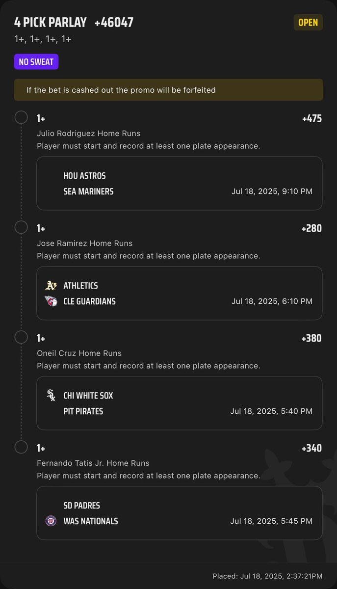 MoodyMacTV's tweet image. Let’s start the second half with a banger!
RR x3 .1u each, solos .3u each