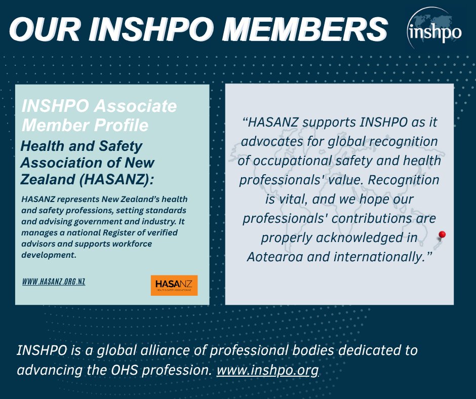 Member Promo: 
Introducing one of our Associate Member Associations the Health and Safety Association of New Zealand (HASANZ)