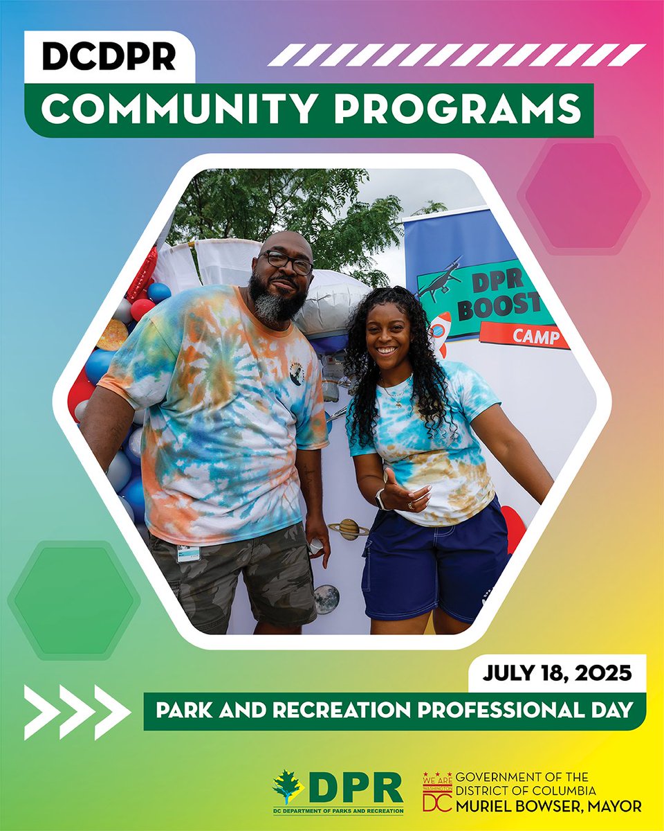 DCDPR's tweet image. Programs that BOOST the community! ๐ฅ
DPRโs Community Programs Division brings rec spaces to life โ from arts & camps to seniors, OST, nature, and more!
They connect, inspire, and keep DC playing all year long.๐
#NRPAParkAndRecDay #BuildTogetherPlayTogether #WePlayTooMuch
