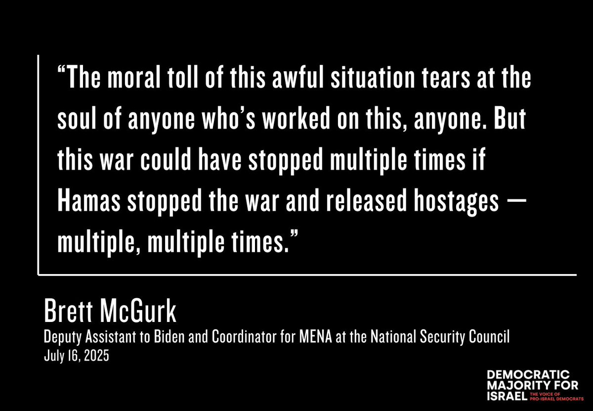 DemMaj4Israel's tweet image. .@brett_mcgurk is absolutely right: The Israel-Hamas war could have ended multiple times if Hamas stopped the war and released the hostages