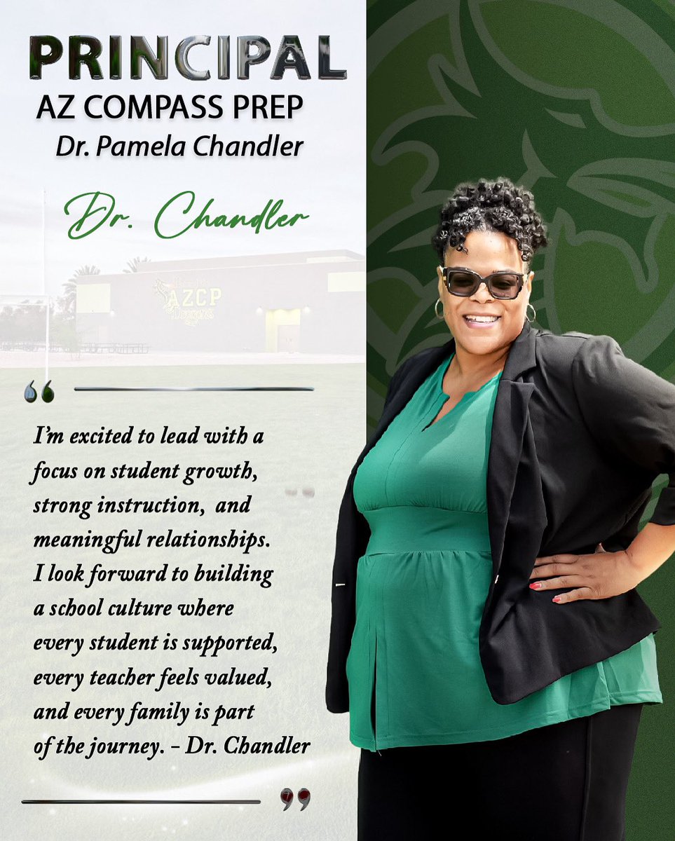 SkylineEd's tweet image. Big news from AZ Compass Prep!
We proudly welcome Dr. Pamela Chandler as our new Principal! A global education leader, literacy advocate, and believer in delivering “education at a professional level,” Dr. Chandler is ready to take our students and staff to the next level. 🏀📚🎶