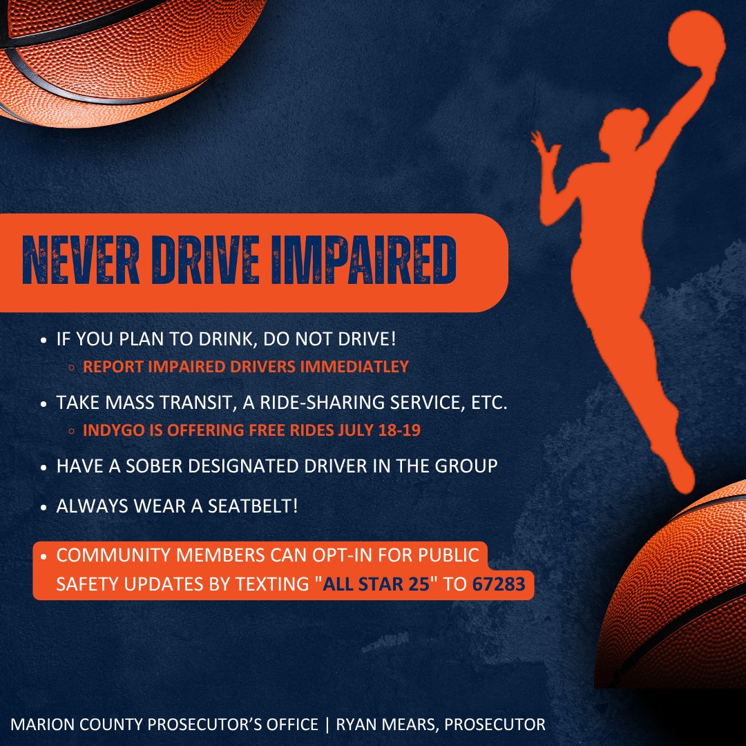 Happy #WNBAAllStar2025 Weekend!

Before heading out to celebrate and enjoy all the festivities downtown, check out these safety tips!

Be sure to text "ALL STAR 25" to 67283 for public safety updates!