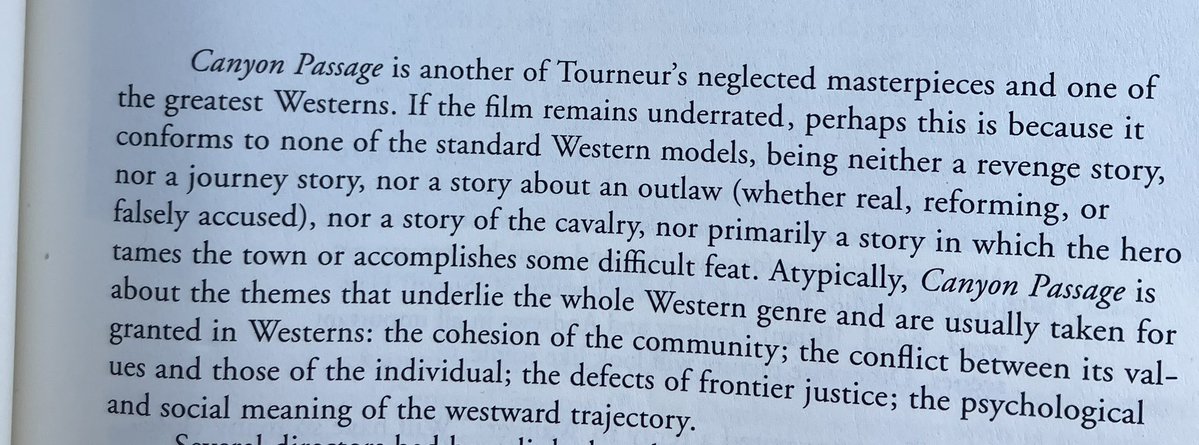 Drewpowell123's tweet image. Okay revising my tweet. Still the best thing anyone has written about Canyon Passage. It’s just so succinct and perfect