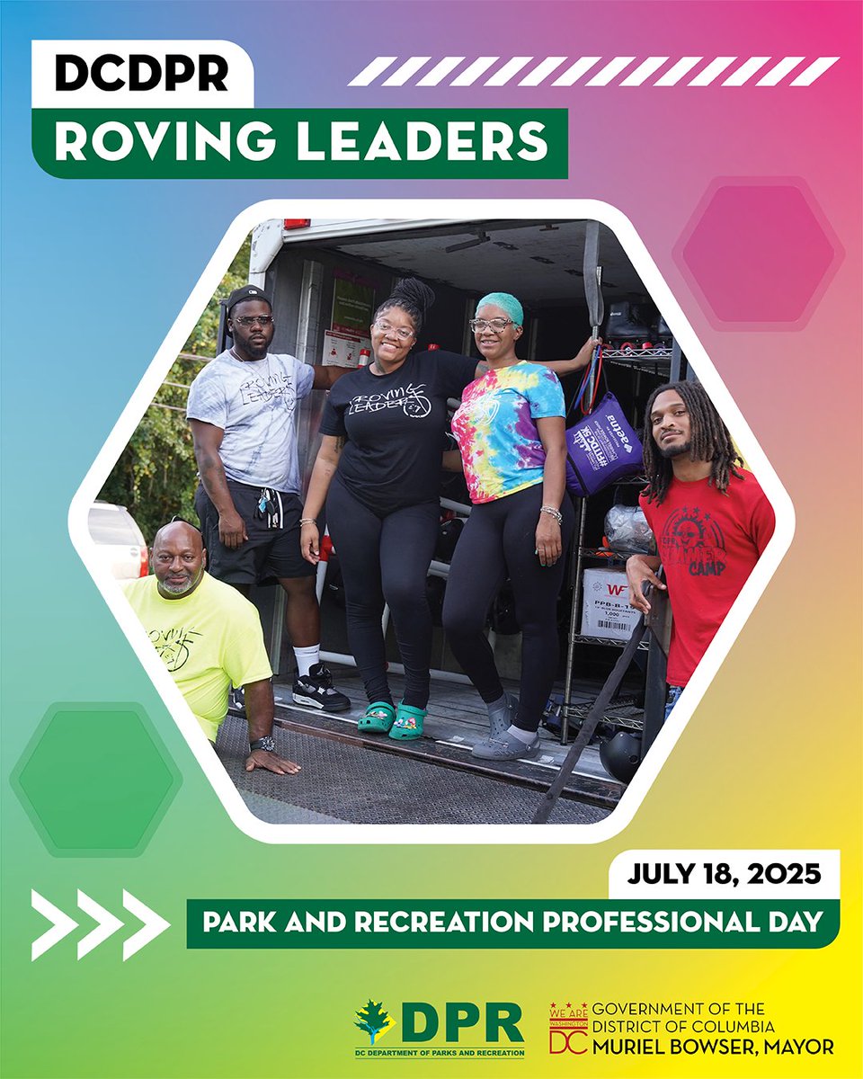 DCDPR's tweet image. On-the-move-leaders go hard! ๐ช๐พ Shoutout to @dpr_rovingleaders for bringing Mobile Rec, mentorship, & fun right where itโs needed most โ from parks to schools to neighborhoods! ๐๐๐จ
We see you. We appreciate you. ๐
#NRPAParkAndRecDay #WePlayTooMuch #BuildTogetherPlayTogether