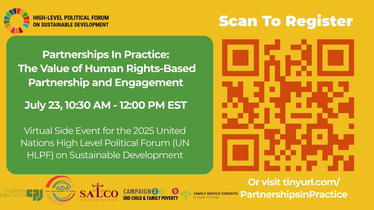 Save the Date! Please join this virtual side event for the 2025 United Nations High Level Political Forum (UNHLPF) on July 23 from 10:30 AM to 12 PM.
