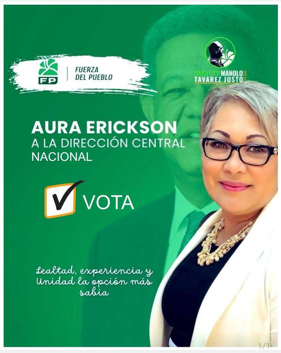 Porque he trabajado con ahínco, apegada siempre a los valores de lealtad y solidaridad y en cualquier lugar o escenario que se me haya necesitado he dicho presente. Por ti y por todos , quiero aportarle a mi partido para servirle a mi patria . Cuento contigo!